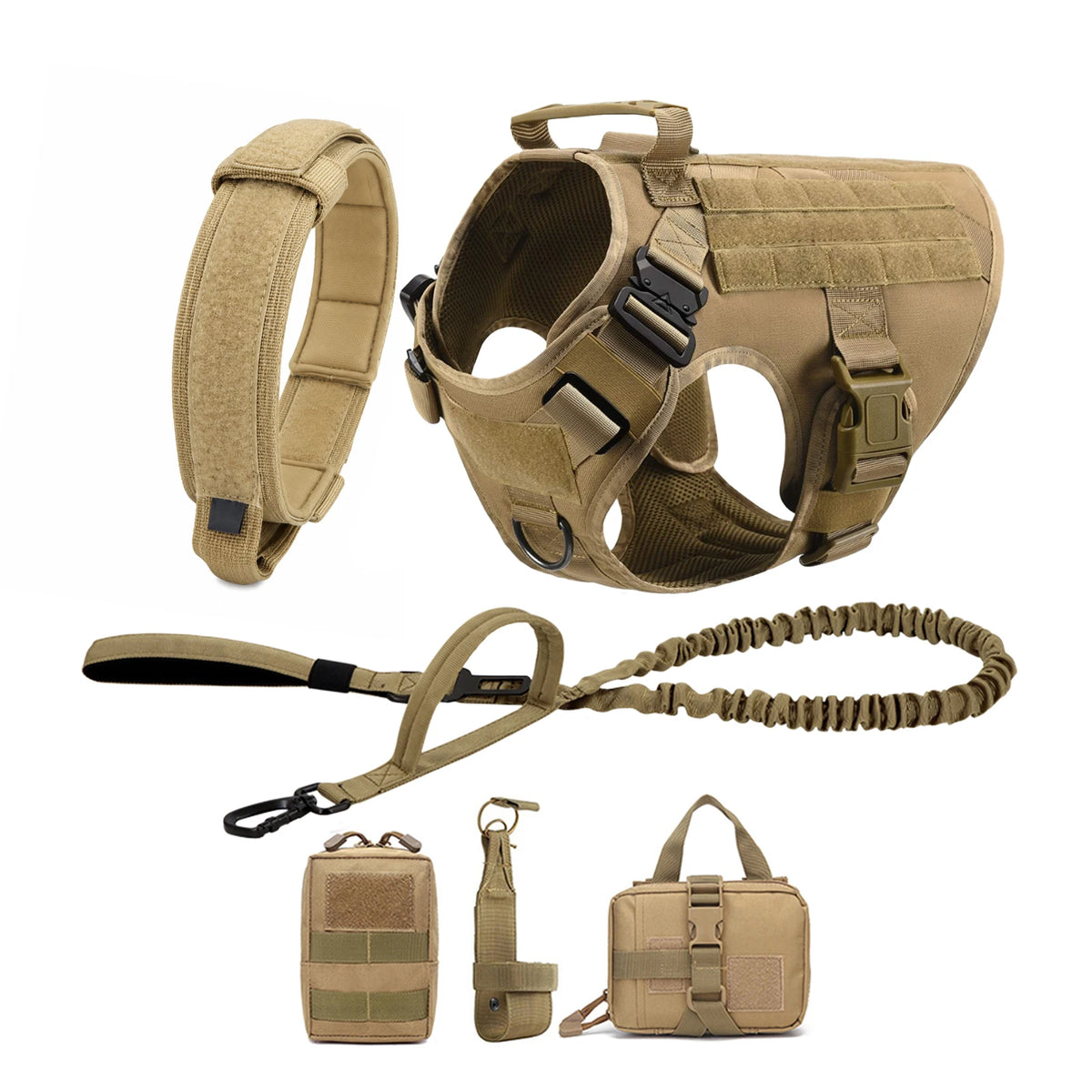 Petravel Tactical Dog Harness Padded Quick Release Molle Vest