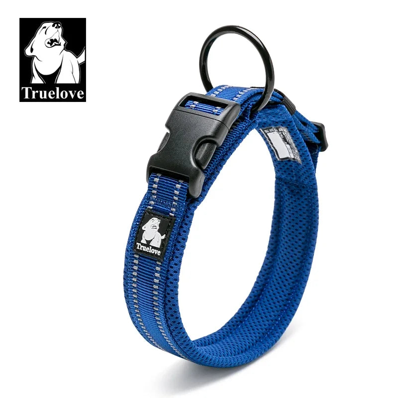 TrueLove Padded Reflective Nylon Adjustable Dog Cat Collar