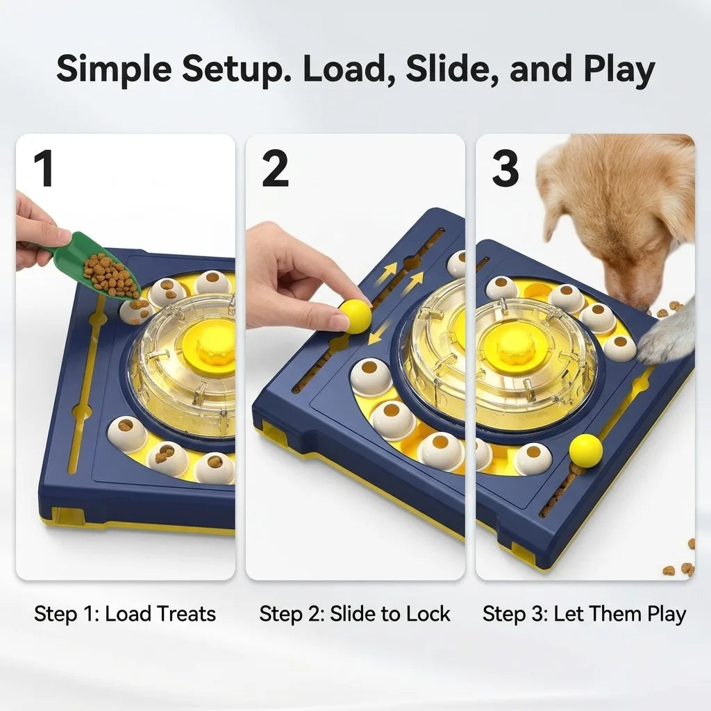 Interactive Dog Puzzle Turntable Treat Dispenser For Mental Stimulation