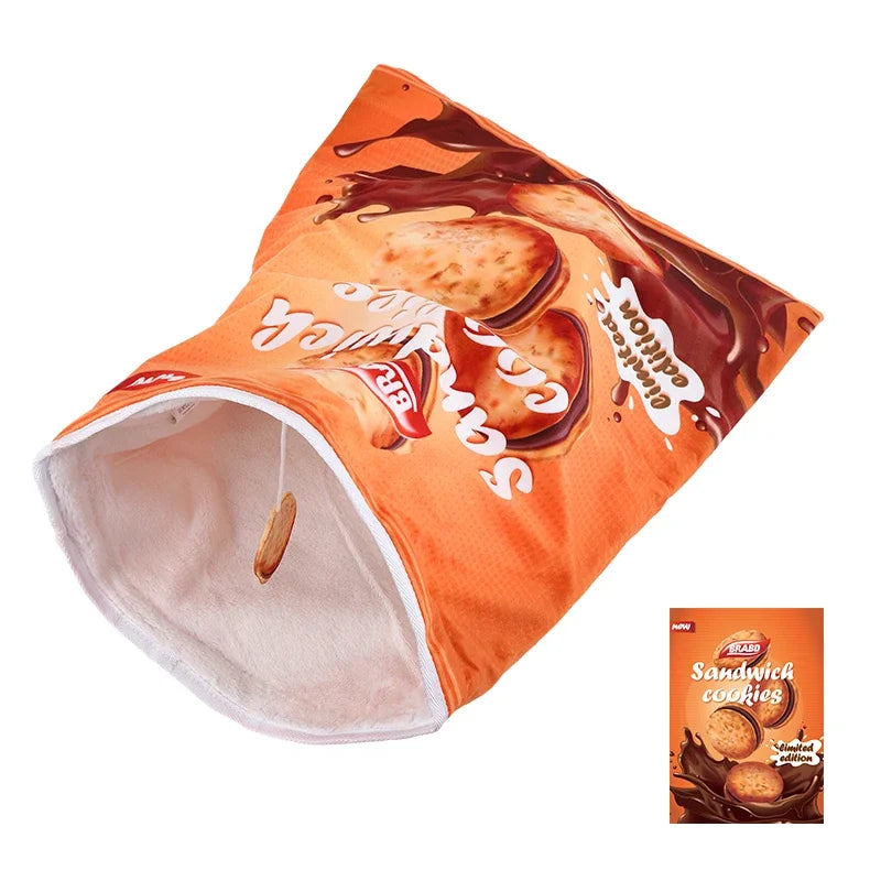 Collapsible Interactive Cat Tunnel Toy With Halloween Gourmet Patterns