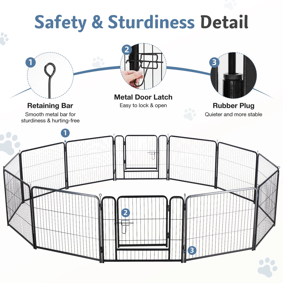 JHK Metal Foldable Pet Playpen For Yard And Outdoor Use