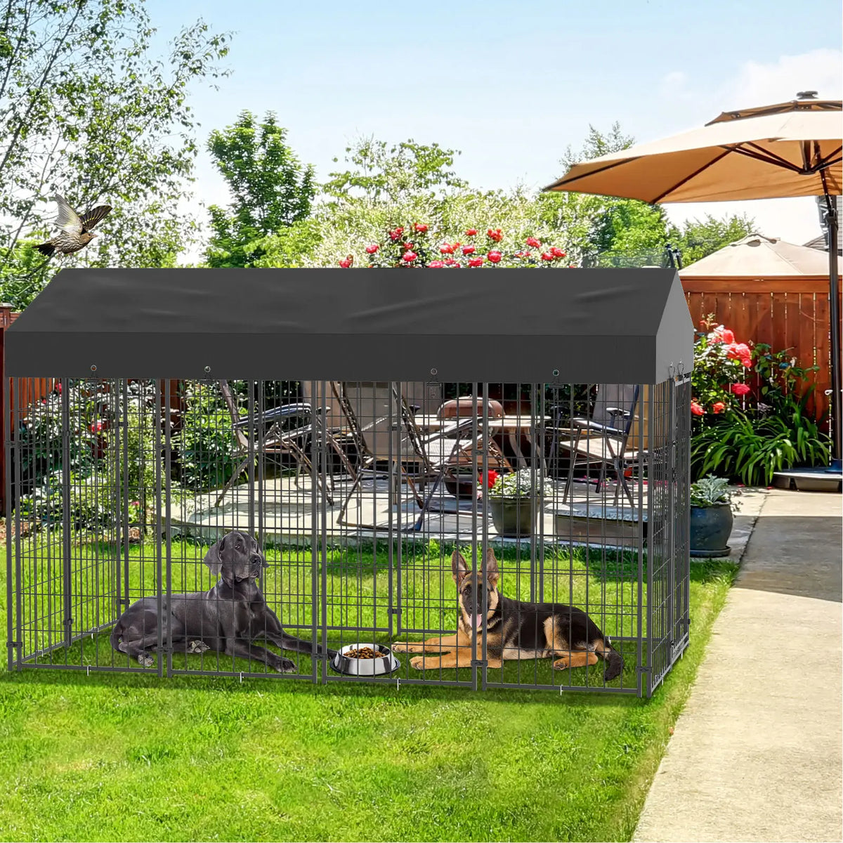 Premium Iron Outdoor Dog Cage With Roof Versatile Pet Playpen