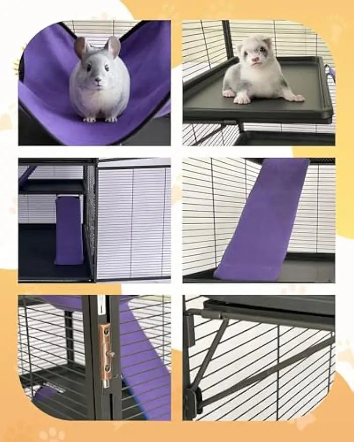 Garvee Rolling Metal Multi Level Small Animal Pet Cage