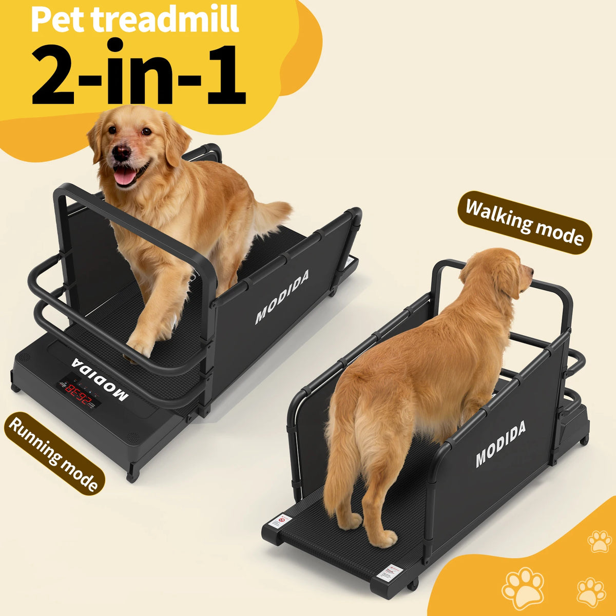 Modida Adjustable Speed Indoor Dog Treadmill With Led Display
