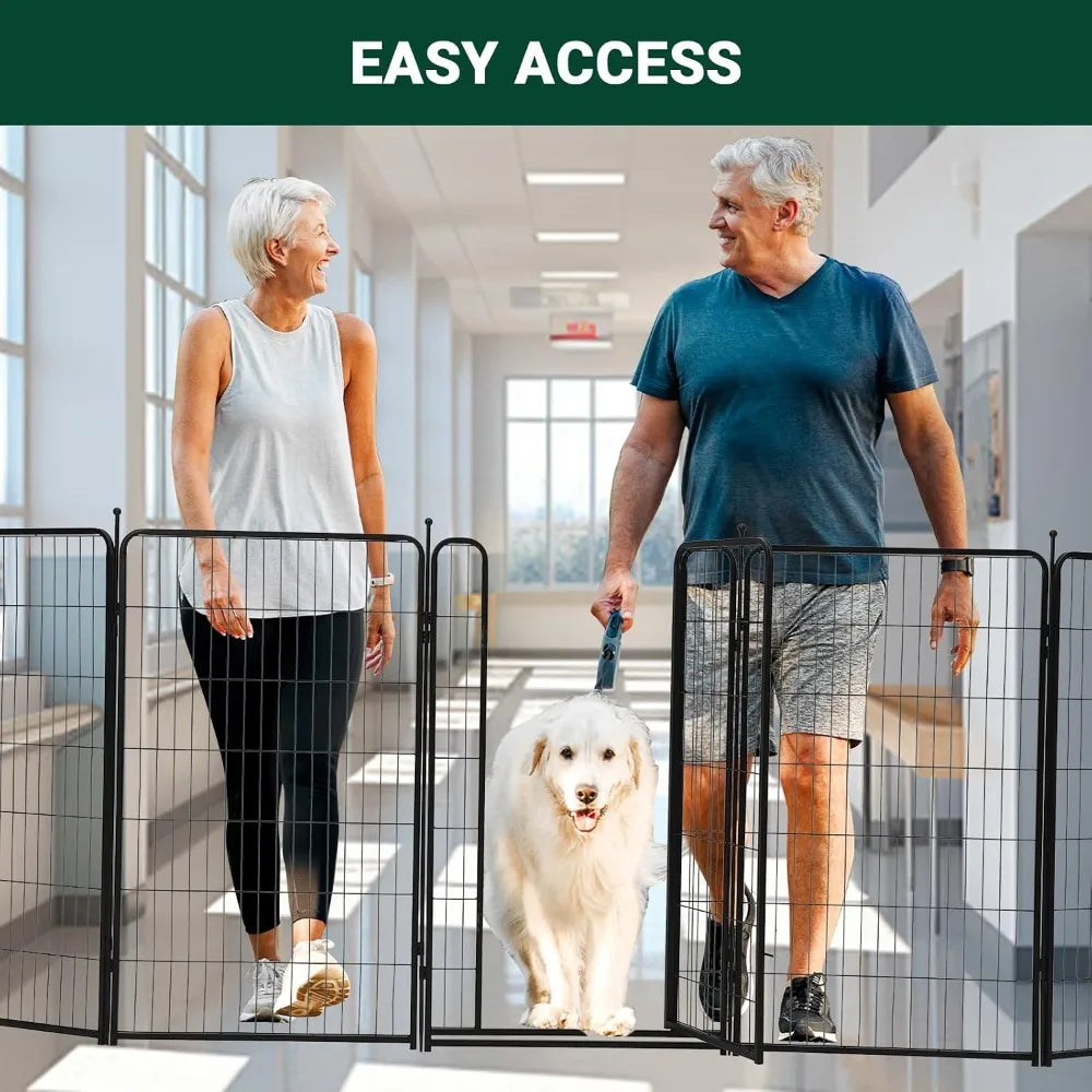 Garvee Metal Pet Fence Panels Stackable Indoor Cage Kit