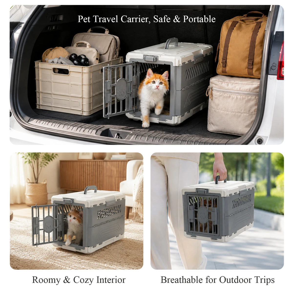 PAWZ Road Foldable Pet Travel Crate With Secure Lock Door