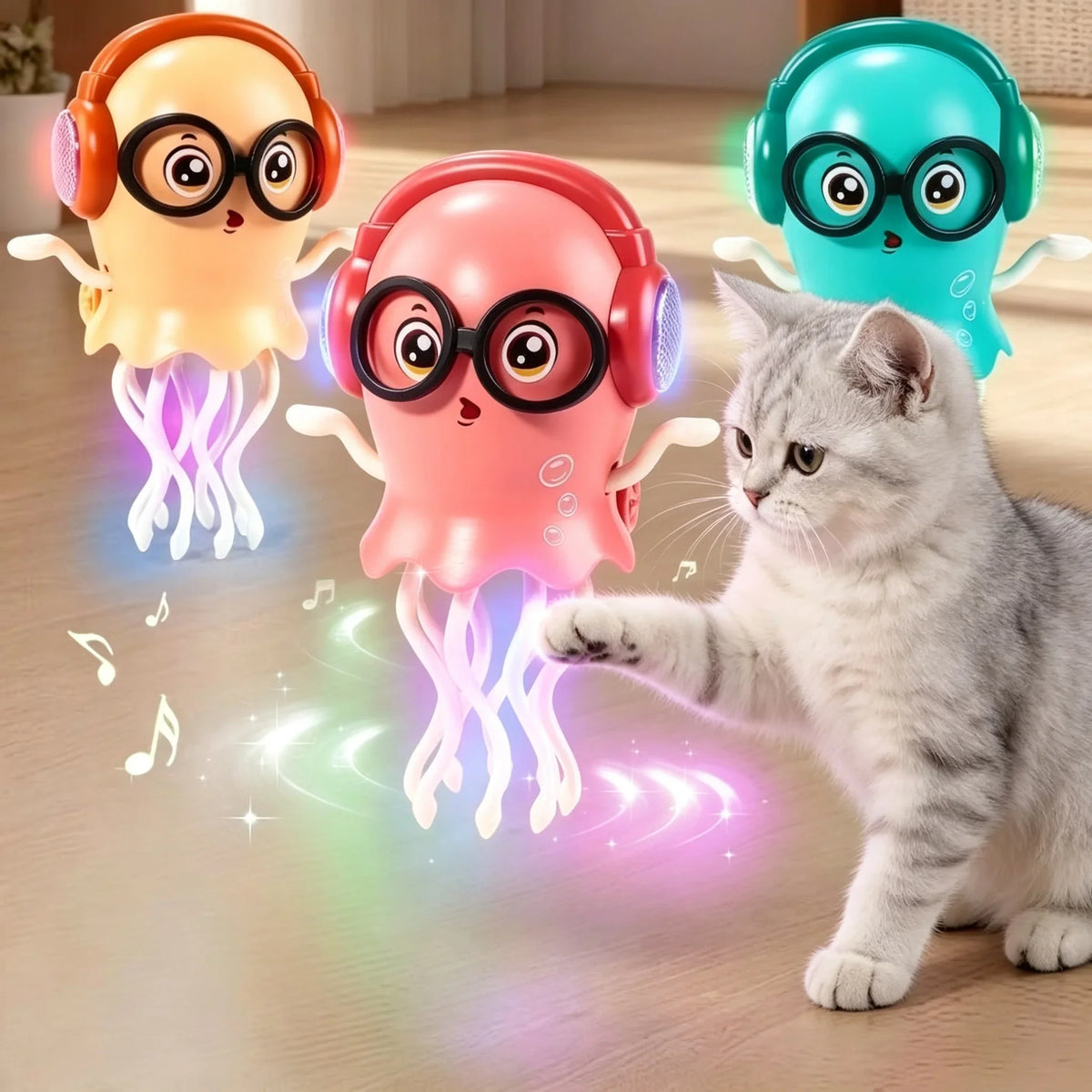 Automatic Obstacle Sensor Electric Crawling Cat Toy With Music