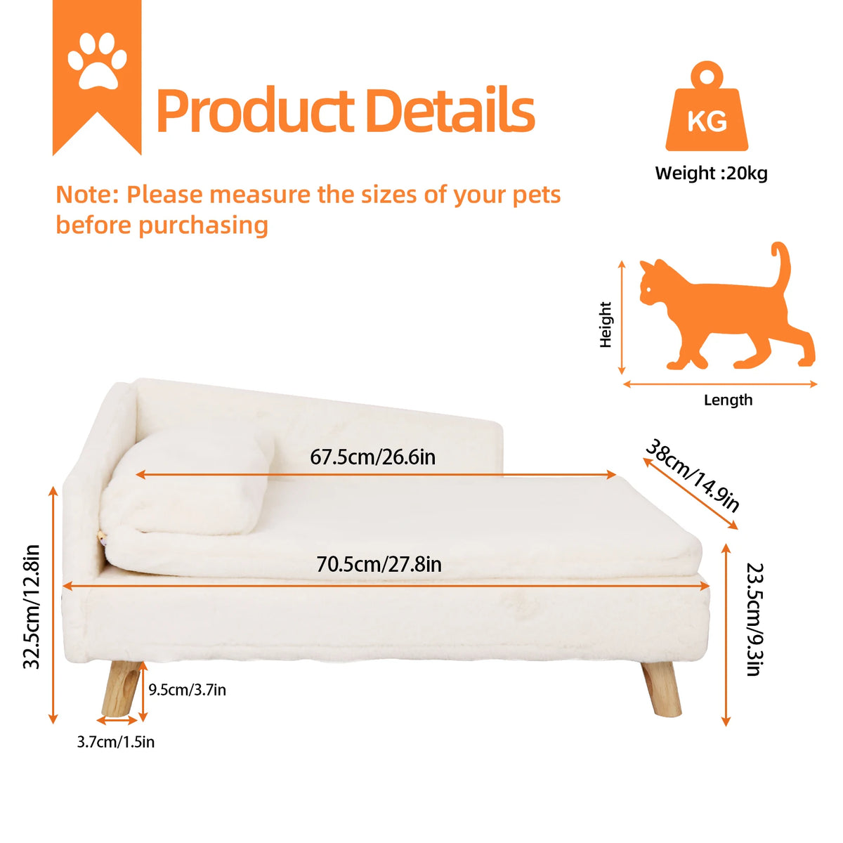 BINGOPAW Waterproof Raised Pet Sofa Bed for Dogs and Cats