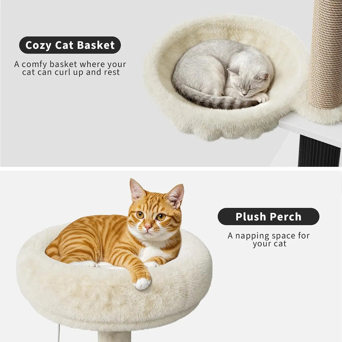 Garvee Cat Tower With Hidden Litter Cabinet And Padded Hammock