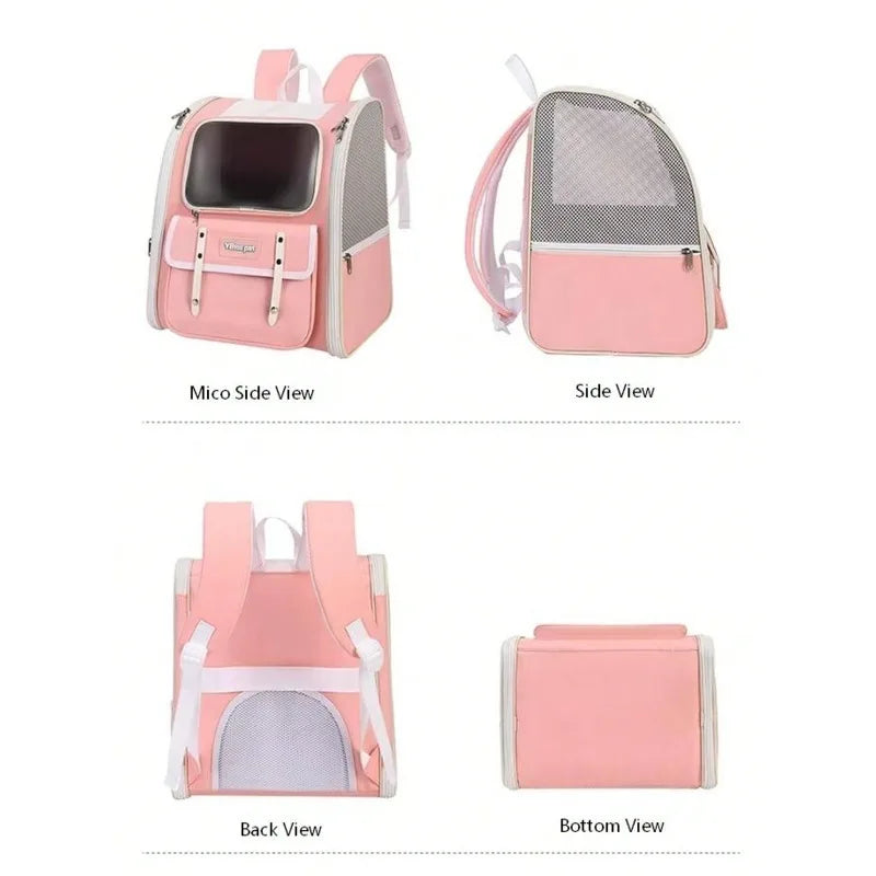 Foldable Breathable Cat Backpack Carrier For Pet Travel